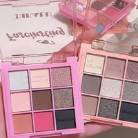 GEEWHILE Pink Eyeshadow Palette Brown Black Pink Matte Glitter Eye Shadow Pallets For Women, Highly Pigmented Long Lasting Pink Smokey Eyeshadow Make-Up Palettes Waterproof Blendable Pink Eyeshadow Palette