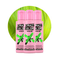 Crazy Color Vibrant Toxic UV Semi-Permanent Trio Hair Dye. Highly Pigmented Neon Green Conditioning & Oil Nourishing Vegan Formula | No Bleach or Ammonia | 300ml
