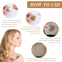 Nadiaen Tattoo Cover up Makeup Waterproof & Sweatproof Tattoo Concealer Full Coverage Body Concealer Hidden Spot Birthmarks Scars for Men and Women