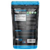 Vitamin B6 100mg - 120 Vegan Tablets 7000% Nrv Dose High Strength | B6 Vitamins Contributes to Healthy Metabolism, Reduction of Tiredness, Normal Immune & Nervous System Function by PROELITE