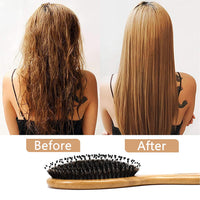 Bsisme Boar Bristles Hair Brush,Detangling Hairbrushes for Long Short Curly Straight Fine Hair,Women Men Boys Girls Hairbrush (Oval)