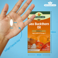 Natures aid 100% Pure Omega-7 Sea Buckthorn Oil 500mg, 60 Vegetarian Softgels