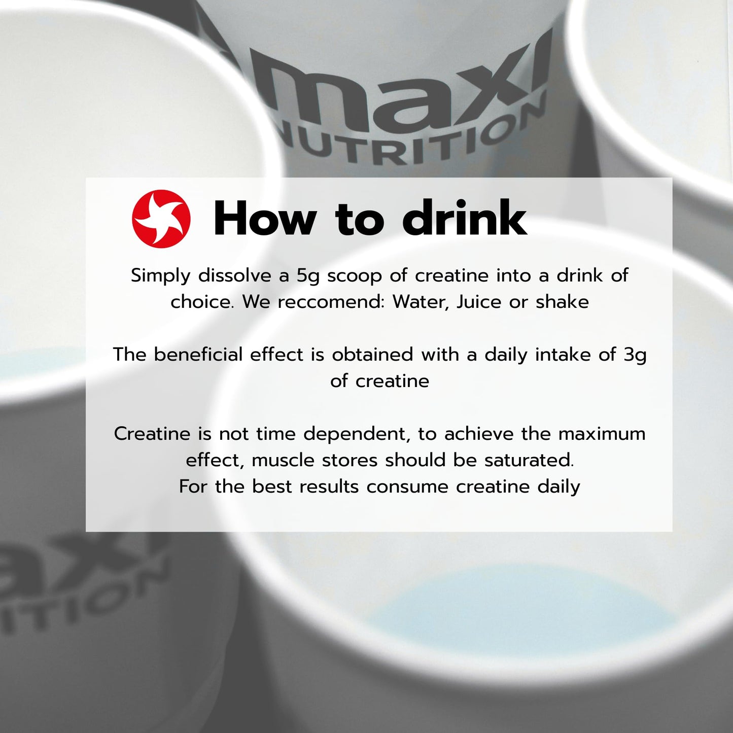 MaxiNutrition Creatine | Performance Boosting Creatine Monohydrate Powder | Unflavoured, 300g - 60 Servings