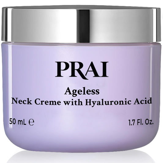 PRAI Ageless Throat & Decolletage Creme (50ml) with Shea Butter and Hyaluronic Acid for Long Lasting Hydration