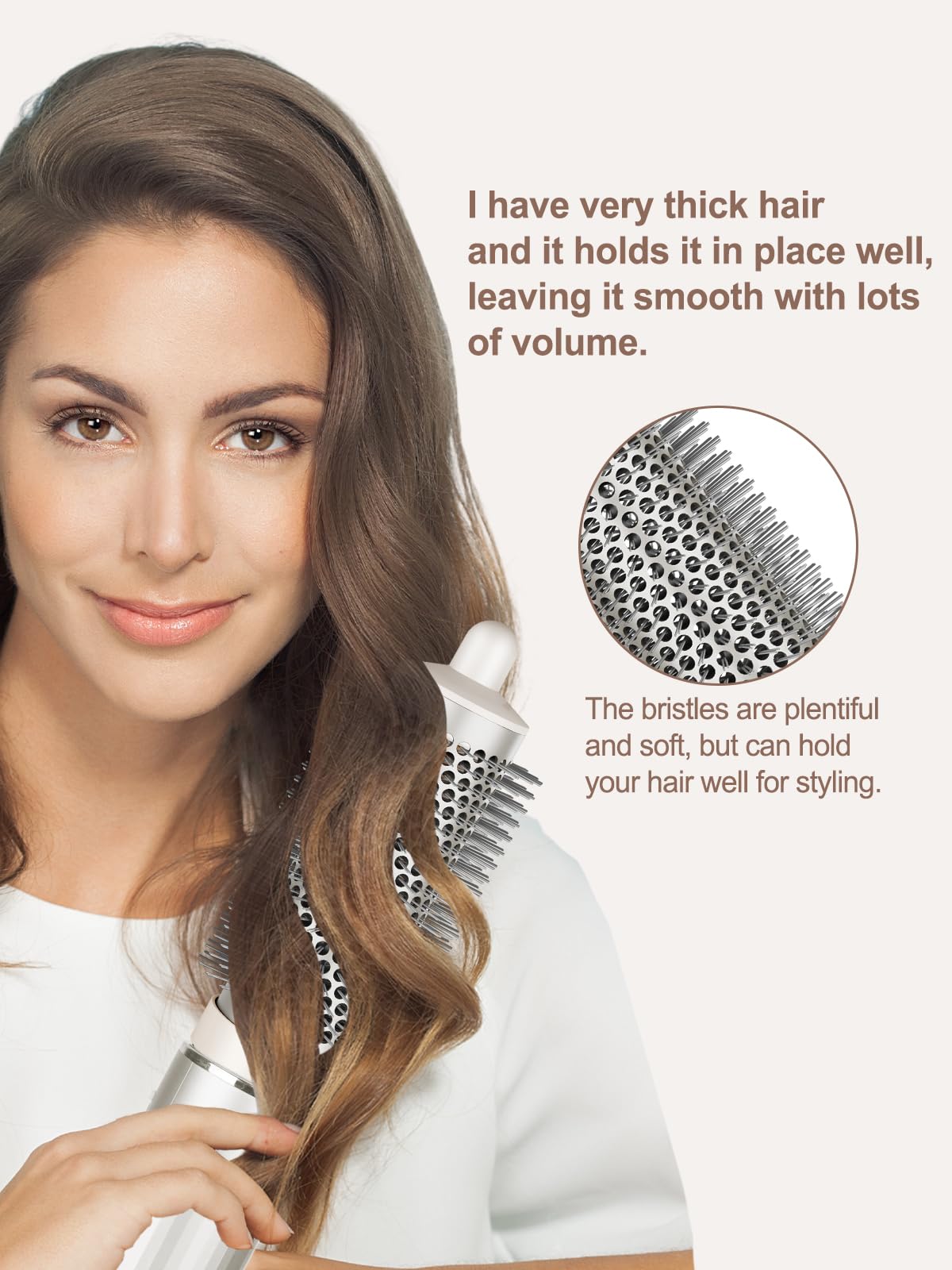 YTCHYYSK Round Volumizing Brush Attachment Compatible With Shark FlexStyle Blow Dryers Accessories, Oval Round Brush for Straight, Wavy, Curly, and Coily Hair