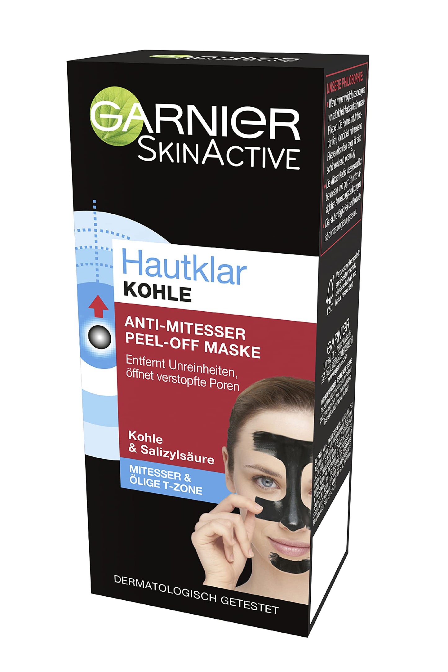 Garnier Charcoal Peel-Off Anti-Blackhead Face Mask for Blemished Skin Clear