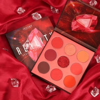 Docolor 9 Colours Red Eyeshadow Palette Shadow Palette Highly Pigmented Mattes Shimmers Nature Smokey Glitter Cream Colorful Powder Waterproof Makeup Palette-Space