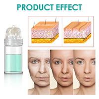 Lazzybeauty Hydra Needle 20 Derma Stamp Microneedling Pin Length 0.6 mm, Serum Applicator Bottle Reusable for Anti-aging Skin Care Hair Beard Growth Stimulation
