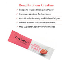 STRVLUE Lab Tested Creatine Monohydrate Powder | Strawberry Flavour | 30 Travel Sachets | Ultra‑Fine Micronised | Zero Sugar | Supports Muscle Growth, Strength, Recovery & Performance, Cognition,for Men&Women