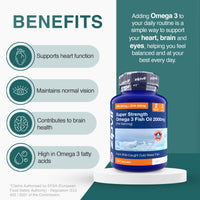 Zipvit Omega 3 Fish Oil 2000mg, EPA 660mg DHA 440mg, Wild-Caught, Cold Water Fish, Supports Heart, Brain & Vision, 120 Softgels, 2 Months Supply