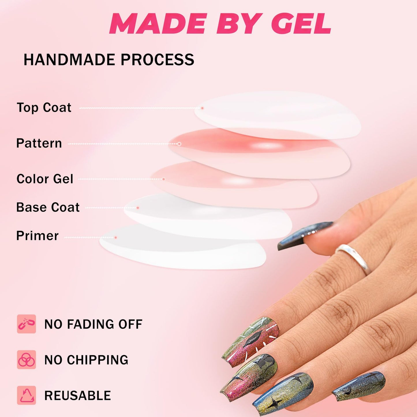 Sethexy Halloween Hand-painted Long Coffin Fake Nail 3D Clown Handmade False Nails Glossy Acrylic Press on Nails Salon Durable Quality Nails for Women and Girls(I)