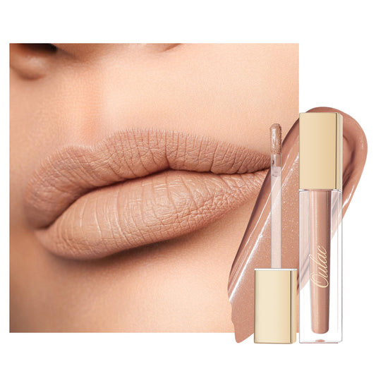 Oulac Matte Liquid Nude Lipstick for Women, Beige Nude Long Lasting Lip Gloss, Waterproof, Highly Pigmented Creamy Formula Lipstick with Vitamin E, Vegan, 4.5ml (MS01)