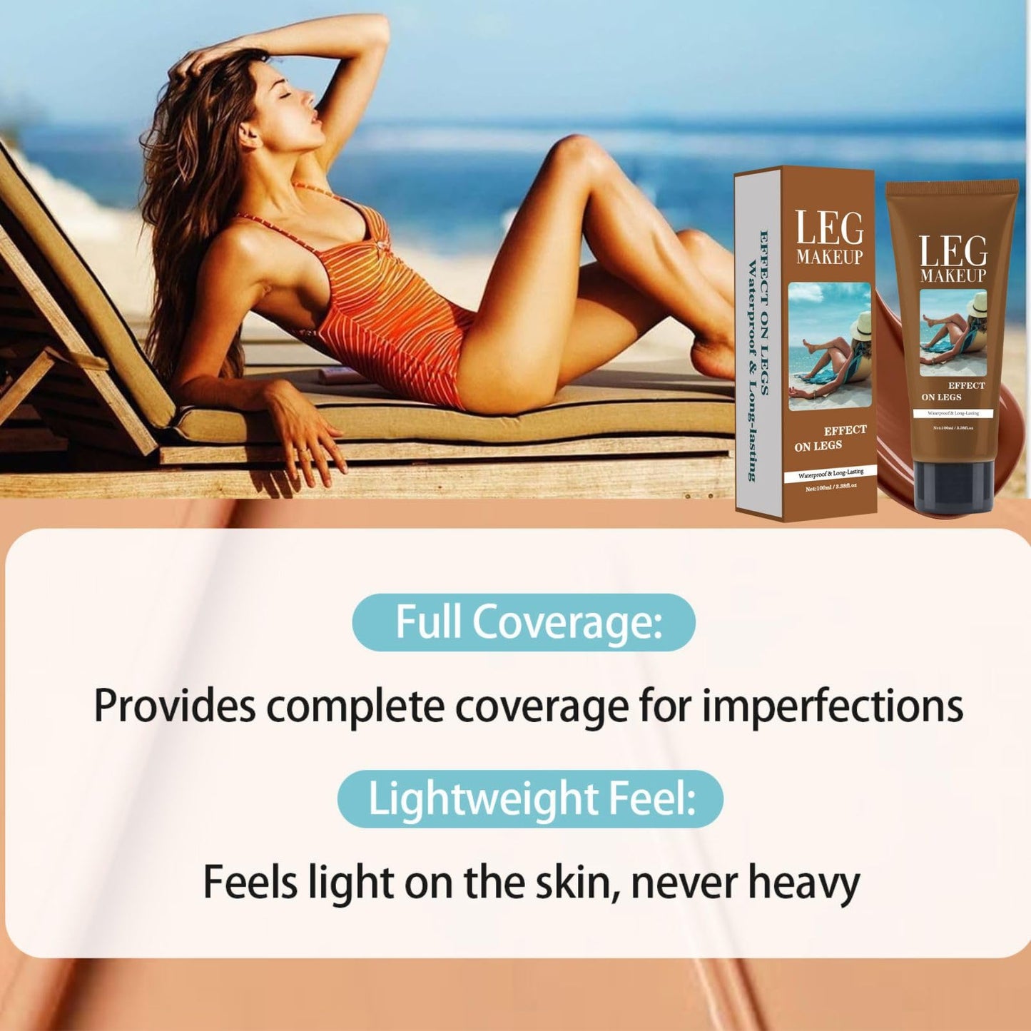 SHEBEEDO Waterproof No Transfer Leg Makeup Full Coverage,Concealer for Varicose Veins, Scars & Tattoos Cover Up,Long Lasting on Mature Skin & Dark Skin Tones,Self Tan Legs Lotion