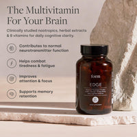 Form Edge - Natural Nootropic for Focus | Cognitive Supplement with Alpha GPC, Bacopa Monnieri, Ginkgo Biloba & B Vitamins | Supports Memory, Calmness & Mental Performance