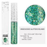 HAORQEE Green Glitter Eyeliner, Metallic Waterproof Long Lasting Smudge-Proof
