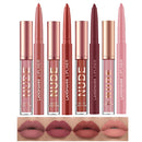 LANGMANNI 4pcs Matte Lipstick with Lipliners Durable Makeup Set,Long-Lasting Non-Stick Cup Not Fade Waterproof Pigmented Velvet Lipgloss Kit Beauty Cosmetics Makeup Gift for Girls(#1357)