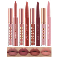 LANGMANNI 4pcs Matte Lipstick with Lipliners Durable Makeup Set,Long-Lasting Non-Stick Cup Not Fade Waterproof Pigmented Velvet Lipgloss Kit Beauty Cosmetics Makeup Gift for Girls(#1357)