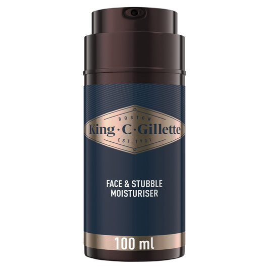 King C. Gillette Face & Beard Moisturiser for Men, 100 ml, with Vitamin B (B3), B5 Complex & Argan Oil, Beard Softener for Men