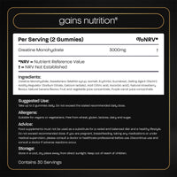 Gains Nutrition GN Creatine Pro Gummies | 60 Chewable Gummies for Men & Women - 3000mg Creatine-Monohydrate Per Serving | Strawberry & Banana Flavour, Non-GMO & Suitable for Vegans & Vegetarians