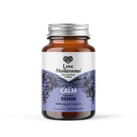 Love Mushrooms Organic Reishi Mushroom Capsules 4,000mg per Serving | High Strength Mushroom Supplement for Calm, Restfulness & Balance | Vegan, Plant Based Food Supplement, UK Made | 30 Capsules