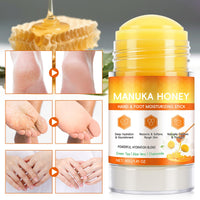 ThamGlow 2Pcs Manuka Honey Cream For Dry Feet, Cracked Heel Repair Cream, Honey Foot Balm, Softens Calluses, Exfoliates Dead Skin & Deeply Moisturises – Athletes Foot Treatment Heel Balm For Hard, Rough Skin