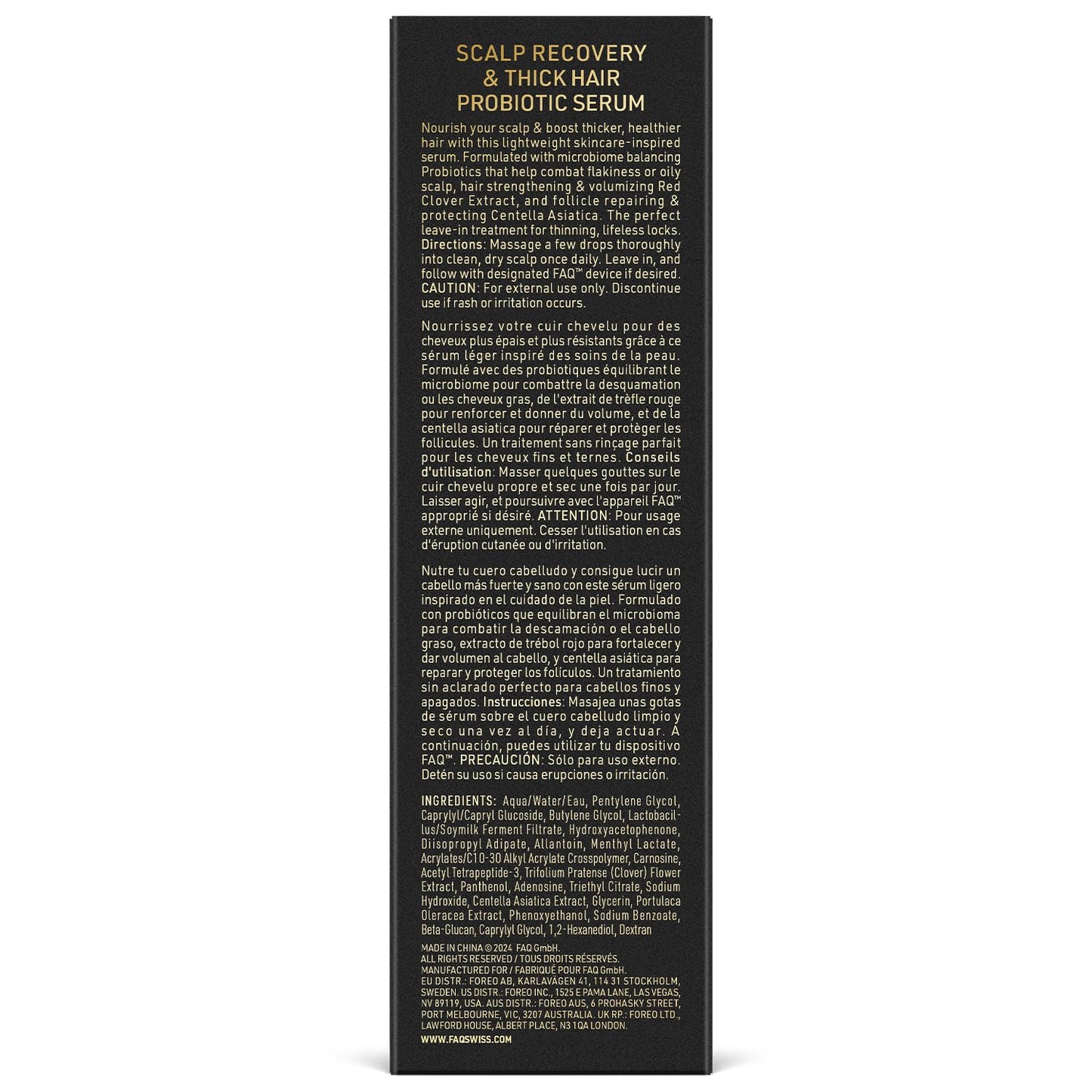 FAQ Scalp Recovery & Thick Hair Probiotic Serum with Red Clover Extract and Centella Asiatica - Hair Repair Treatment - Hair Thickening Products for Women and Men - Hair Serum For Hair Growth