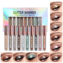 HQDA 10 Colors Liquid Eyeshadow Shimmer Glitter Metallic Eyeshadow Smokey Eye Looks Waterproof Long Lasting Quick Drying Eye Shadow Make up Kits (10 Colors)