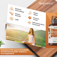 Organic Mushroom Complex 8-180 Capsules - 1000mg - Lion's Mane and 7 Mushroom Blends (Reishi, Chaga, Cordyceps, Shitake, Oyster, Maitake & Coprius) - Added Turmeric & Ginger - Vegan Capsules