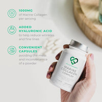 Wild-Caught Marine Collagen Complex Capsules with Hyaluronic Acid | 120 Capsules - 2 Month Supply | Also with Vitamin C, Vitamin E, Bamboo Stem Extract, Biotin | for Skin, Hair, Nails