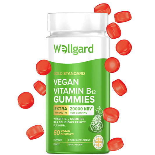 Wellgard Vegan Vitamin B12 Gummies – High Strength B12 Supplement for Energy & Immunity, UK Formulated B12 Gummies