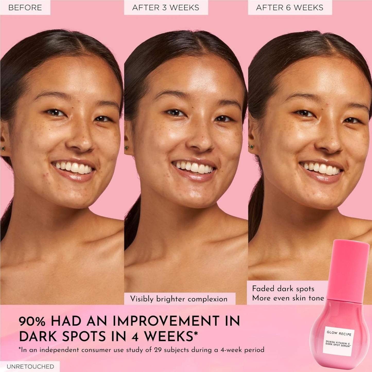 Glow Recipe Guava Vitamin C Serum for Sensitive Skin (15 ml) - Moisturizing & Brightening Korean Skin Care Serum for Dark Spots, Even Tone & Redness - Tranexamic, & Vitamin E - Vegan, Travel Size