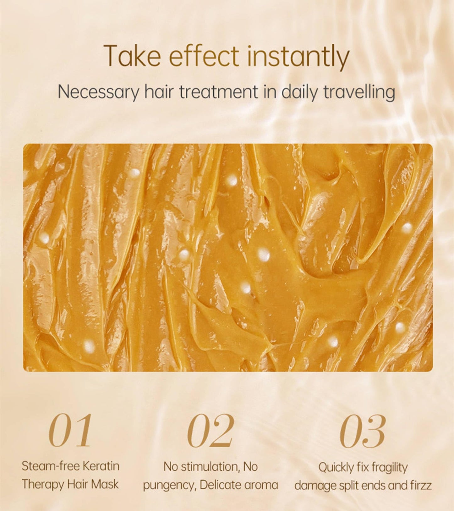 QIEEUMIN Keratin Hair Mask Deep Conditioner Keratin Hair Treatment Mask Collagen Hair Treatment Trengthens Hair Reduce Frizz and Tangles Restores Elasticity and Shine 10pcs