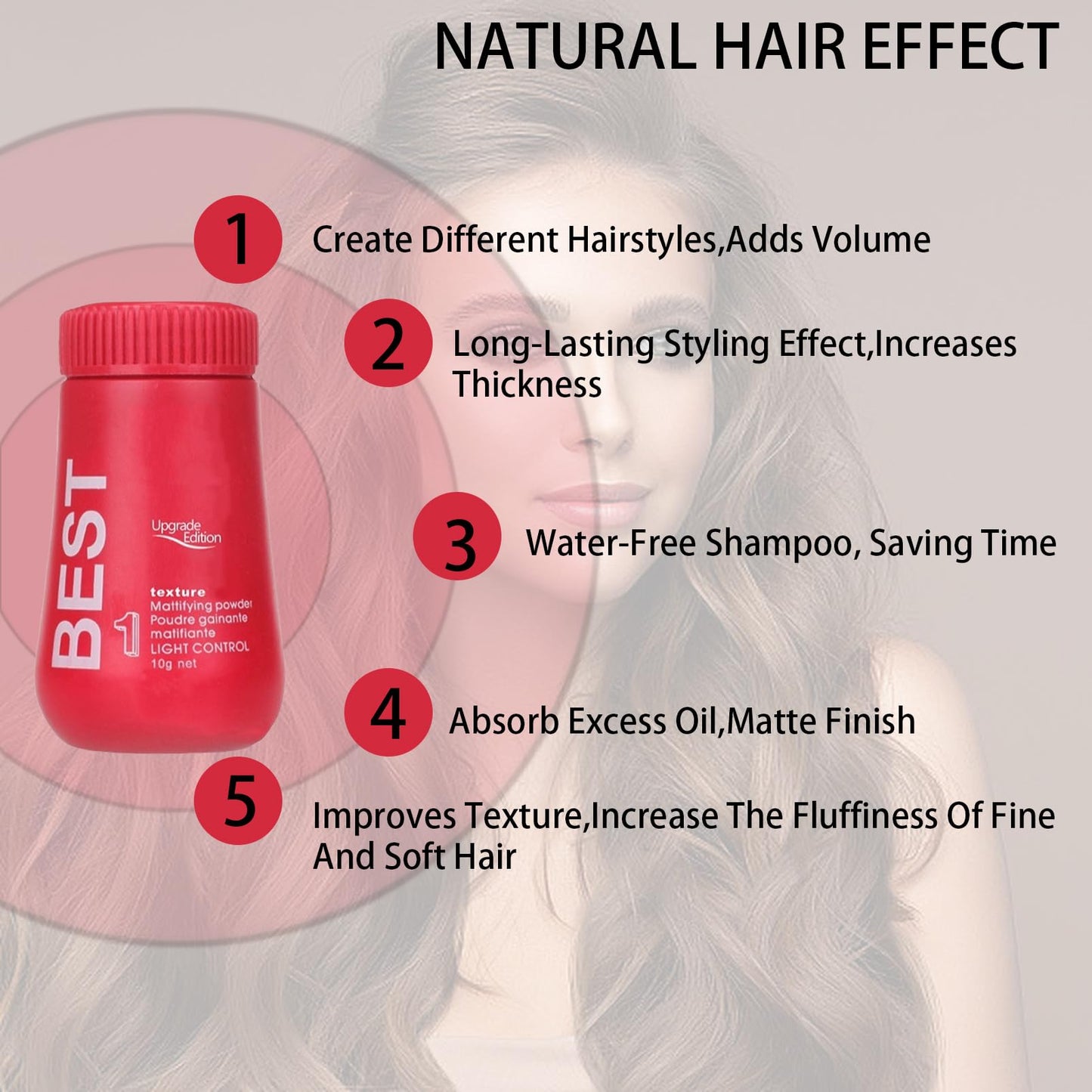 DMQ Hair Volume Powder, 10g Unisex Root Hair Styling Matt Look,Hair Oil Control Powder,Extra Strong Hold, Invisible Look, All Day Lasting,Volumising Hair Products for All Hair Type