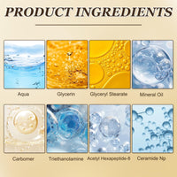 AH-8 Firming Neck Cream, Neck Firming Creams Contain Hexapeptide, Tighten and Lift Neck Cream with Double Roller Massage, Reduces Wrinkles, Fine Lines & Double Chin, Moisturizing and Nourishing