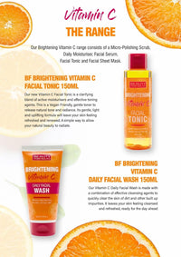 Beauty Formulas BRIGHTENING VITAMIN C Bundle BRIGHTENING Facial Tonic 150ml, Facial Wash 150ml, Daily Moisturiser 100ml, 3 Pieces