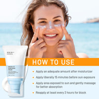 YFKEJI Face Sunscreen SPF 50+ Sun Cream High Protection Against UVA & UVB Suncream With Hyaluronic Acid, Centella Sunscreen for All Skin Types