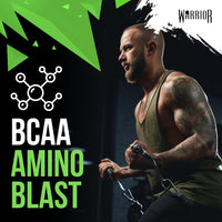 Warrior Amino Blast BCAA Powder 270g – Fruit Salad Flavour, BCAA Supplement for Muscle Recovery, Energy, Endurance, Hydration, Pre & Post Workout Nutrition - Sour Apple
