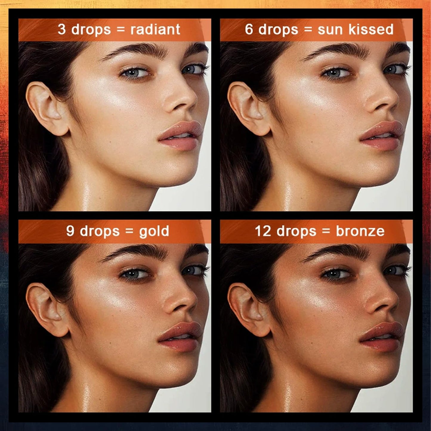 MINSHZEE Sunscreen Tanning Drops, Natural Ingredients Liquid Tanning Drops for Women and Men, Enhance Your Natural Skin Tone, Natural Bronze, 1 Piece, 60ml