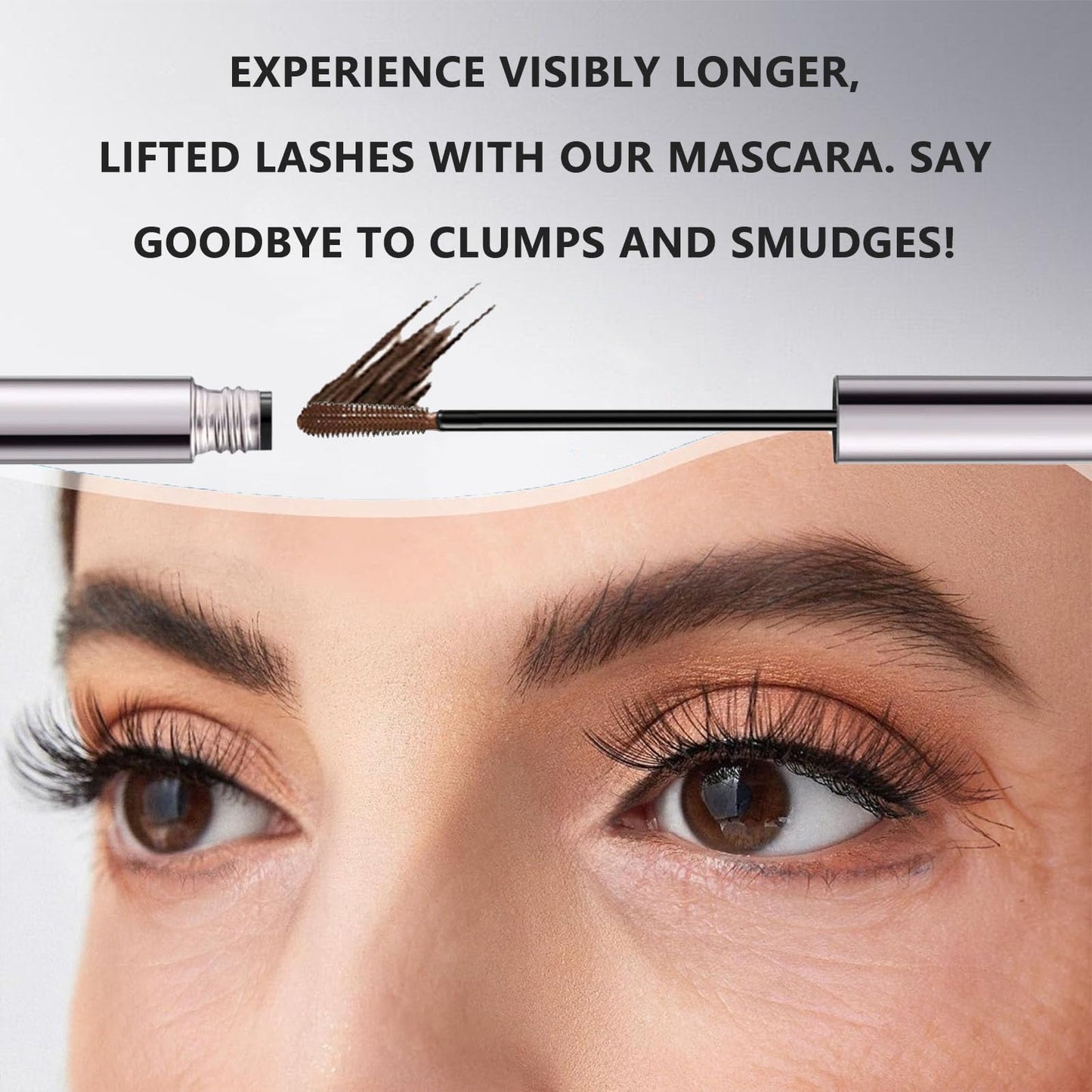 HERBINSOLS Brown Mascara for Older Women - Telescopic Mascara Waterproof - Hypoallergenic Mas-cara for Sensitive Eyes - Primelash mascara for Mature Women with Thinning Lashes
