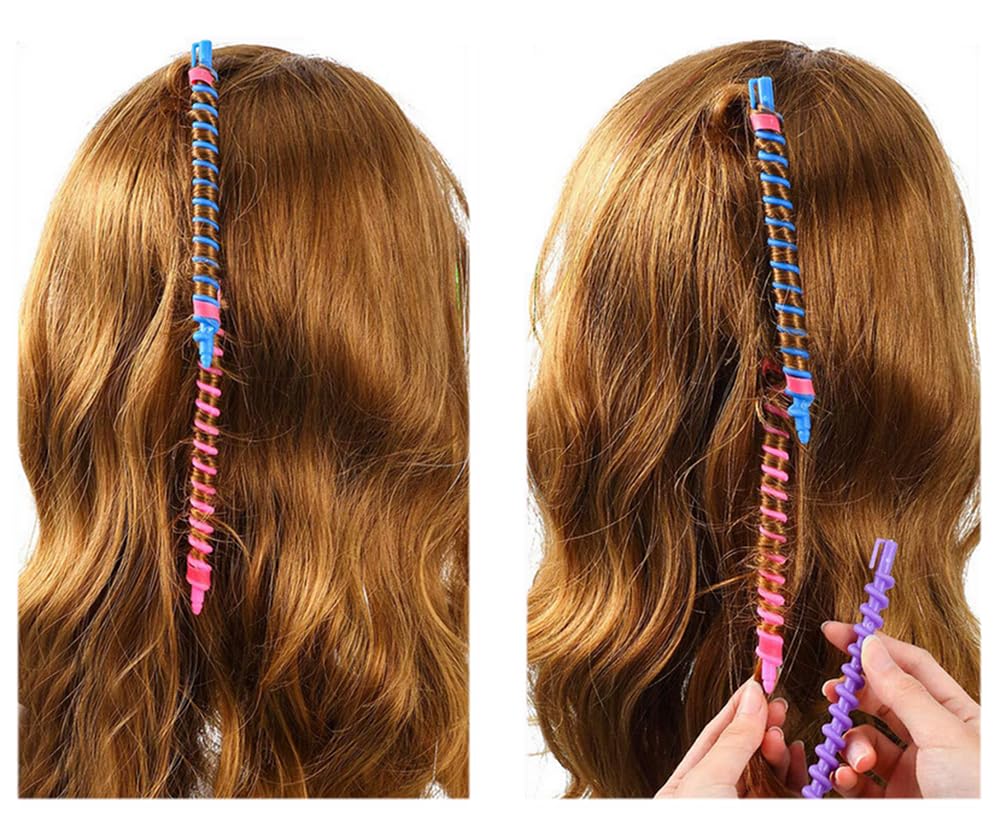 TOPWEL 26 Pieces 6inch Spiral Hair Perm Rod Colorful Plastic Long/Medium Hair Barber Hairdressing Styling Curling Perm Rod No Heat Hair Curlers for Women Girls