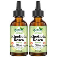 Liposomal Rhodiola Rosea 950 mg, 9-in-1 Rhodiola Rosea Drops 120 ml, Rhodiola Root Liquid Tincture, Vegan Adaptogenic Herb Supplement for Energy, Stress & Mood (Pack of 2)