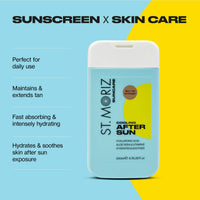 ST. MORIZ St Moriz Suncare Cooling After Sun Body Lotion with Self Tan Extender | After Sun Care Cooling Body Moisturiser with Hyaluronic Acid, Aloe Vera & Vitamin E | Dermatologically Tested | Vegan | 200ml