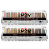 Loveshy LoveShy Cosmetics Eye Makeup set - Includes 2 Eye shadow palette, makeup sets for girls, makeup sets for women, girls makeup sets, makeup sets for teenagers (Kit 1)