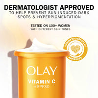 Olay Vitamin C Face Moisturiser Day Cream SPF 30 REFILL, Skincare with Niacinamide 99% Purity, Antioxidant Vitamin E. Brightening Skin Care: Anti-Dark Spot Action, Evens, Hydrates. Non-greasy, 50ml