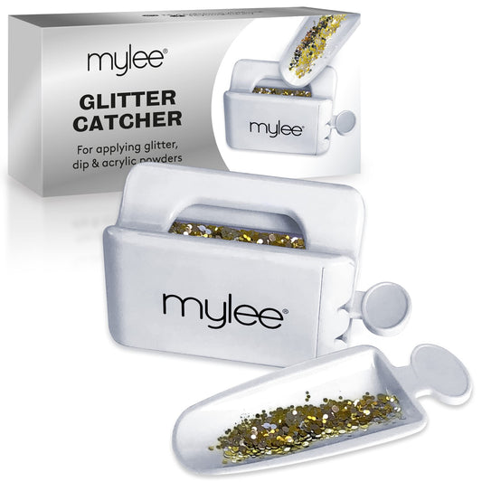 Mylee Glitter Catcher - Two-Tray Design, Apply Glitter, Dip & Acrylic Powder, Nail Dipping Powder Recycling Tool, Glitter and Dip Powders, Nail Dip Powder Tray, Vegan & Cruelty Free
