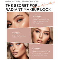 TBeautfave Tbeautfave Liquid Highlighter Makeup, Cream Highlighter, Natural Bronzer Face Glitter Stick, Moisturizing Cream Contour Face Illuminator for Face Body Eyes Collarbones Glow