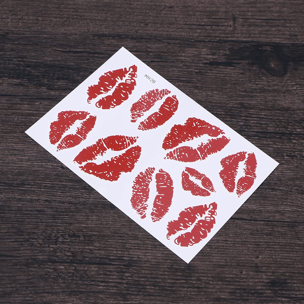 Healifty 6pcs Red Lip Stickers Kiss Stickers Decals Temporary Tattoo Stickers Waterproof Tattoo Decorative Stickers for Neck Leg Face Chest Water Bottle