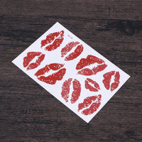 Healifty 6pcs Red Lip Stickers Kiss Stickers Decals Temporary Tattoo Stickers Waterproof Tattoo Decorative Stickers for Neck Leg Face Chest Water Bottle