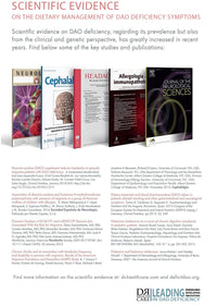 DAOhead- for The Dietary Management of Migraine Caused by DAO Deficiency/Histamine Intolerance - 60 EFICAPS Capsules with Gastro-Resistant Tablets - DAO Enzyme, Vitamin B6, B9, B12 and Caffeine