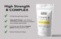 formula max5 nutrition Vitamin B Complex 120 Tablets (4 Month Supply) - Contains All Eight B Vitamins in 1 Tablet, Vitamins B1, B2, B3, B5, B6, B12, Biotin & Folic Acid by Fmax5 Supplements